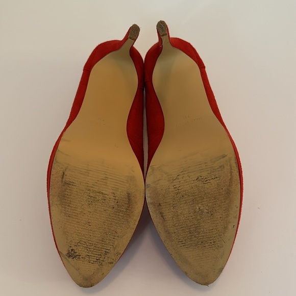 Nine West Red Suede Leather Platform Pumps - Picture 4 of 8